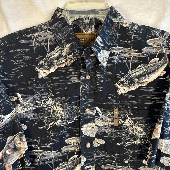 Magellan Sportswear Other - Magellan Sportswear Men's Short Sleeve Button Up Shirt Fishing Print Mens Size L